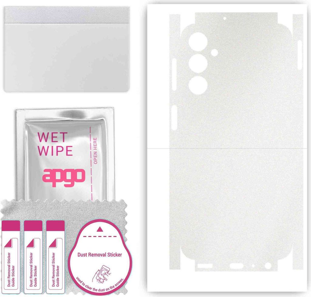apgo Rückseite + Seiten Schutzfolie, Skin, kompatibel mit Samsung Galaxy A24, Hinten Displayschutzfolie aus Vinylfolie, kratzfest, einfache Montag...