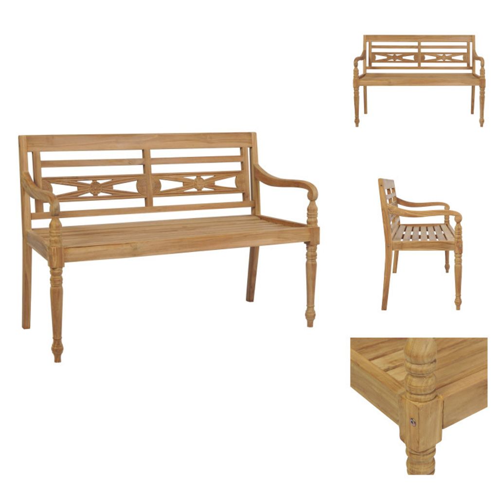 vidaXL Batavia Gartenbank 120 cm Teak - Gartenbänke