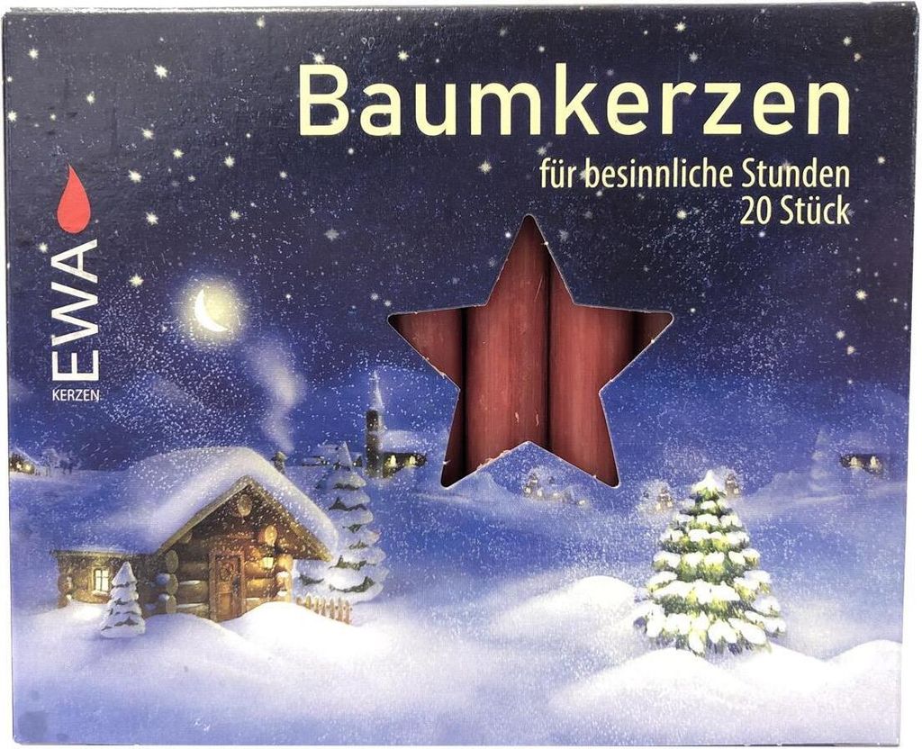 JEKA Baumkerzen 20/250 Antikrot Kerzen für den Weihnachtsbaum