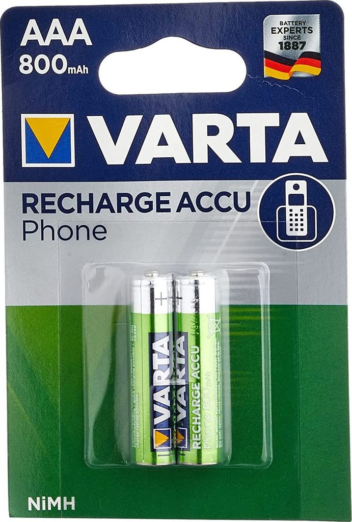 Varta RECHARGE telefónna batéria AAA HR03 800mAh 2ks. Obrázok produktu 34
