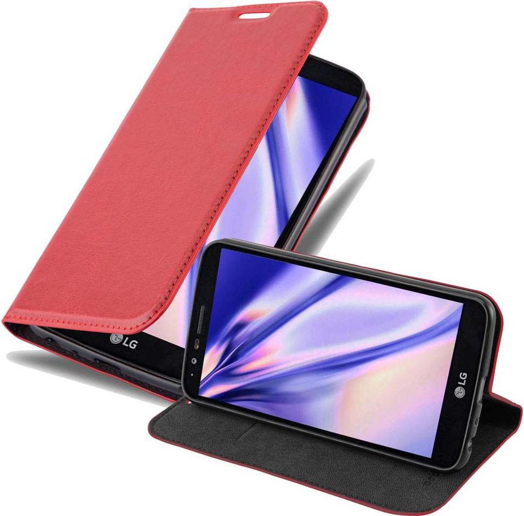 Cadorabo Hülle für LG STYLUS 3 Schutz Hülle in Rot Handyhülle Etui Case Cover Magnetverschluss