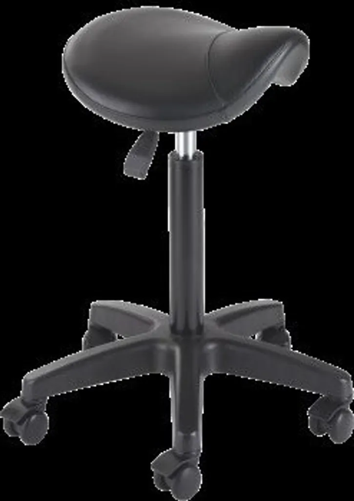 Siège de Travail à Roulettes Efalock Trim L Noir pour Salon de Coiffure