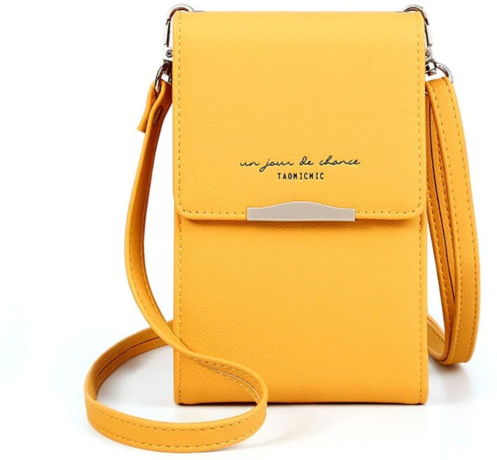 Damen Taschen Schultertaschen Elleme Leder Mini Umhängetasche in Gelb 