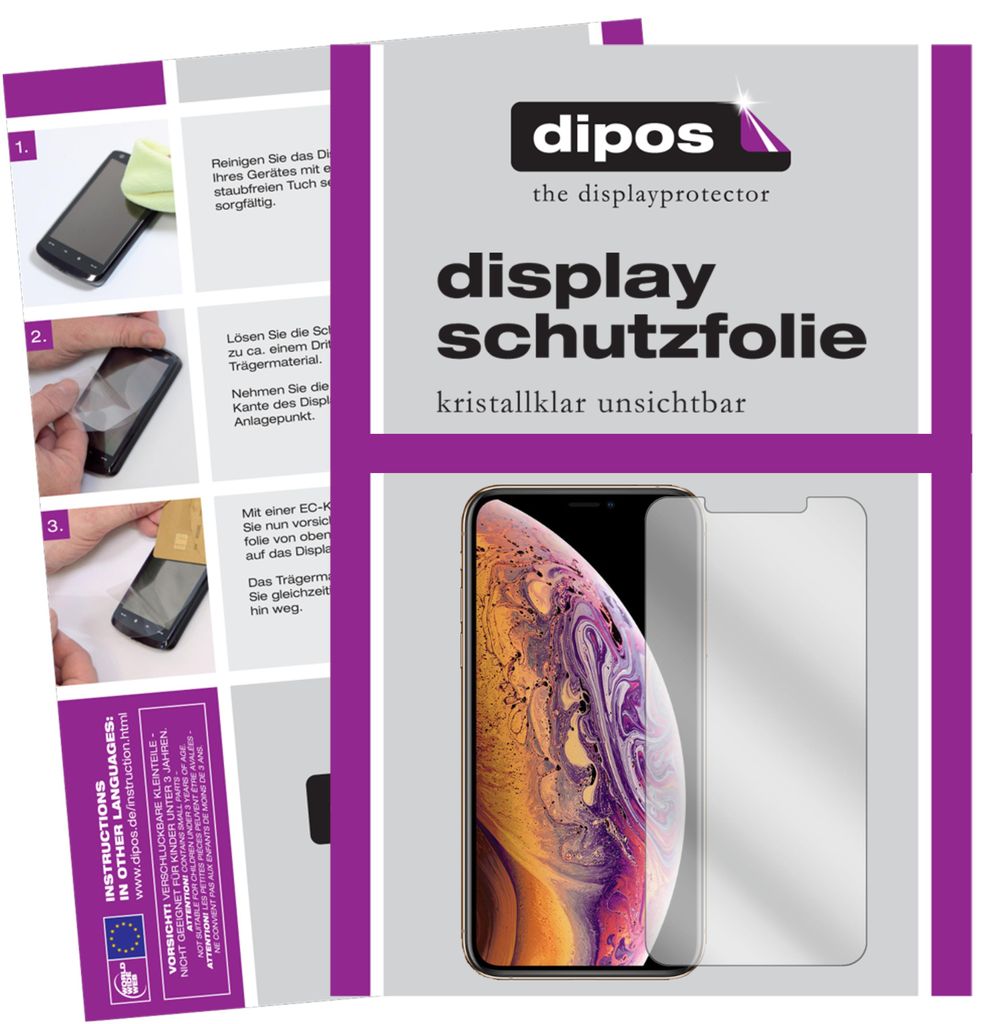 3+3x Schutzfolie für Apple iPhone XS klar Displayschutzfolie Display Schutz