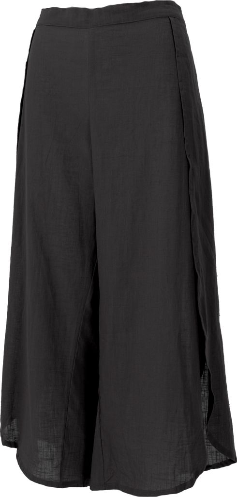 Palazzohose, Boho Hosenrock, Offene Sommerhose - Schwarz, Damen, Baumwolle, Größe: S