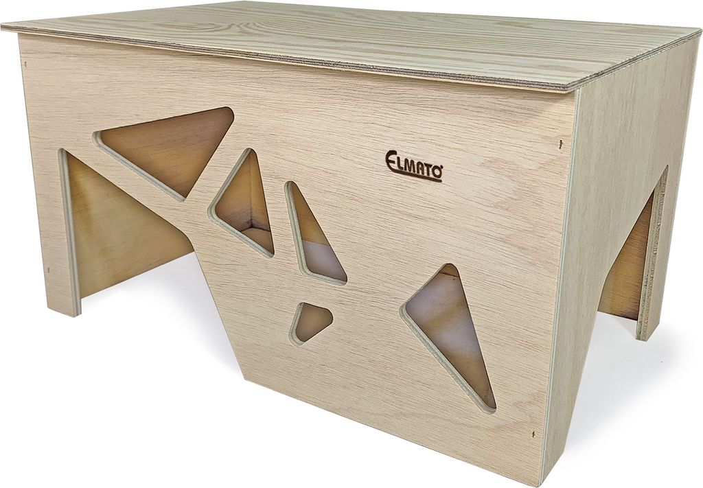Elmato 12138 Alpha Hasenhaus Nagerhaus Hasen Kaninchen aus Holz, 43x28x25cm