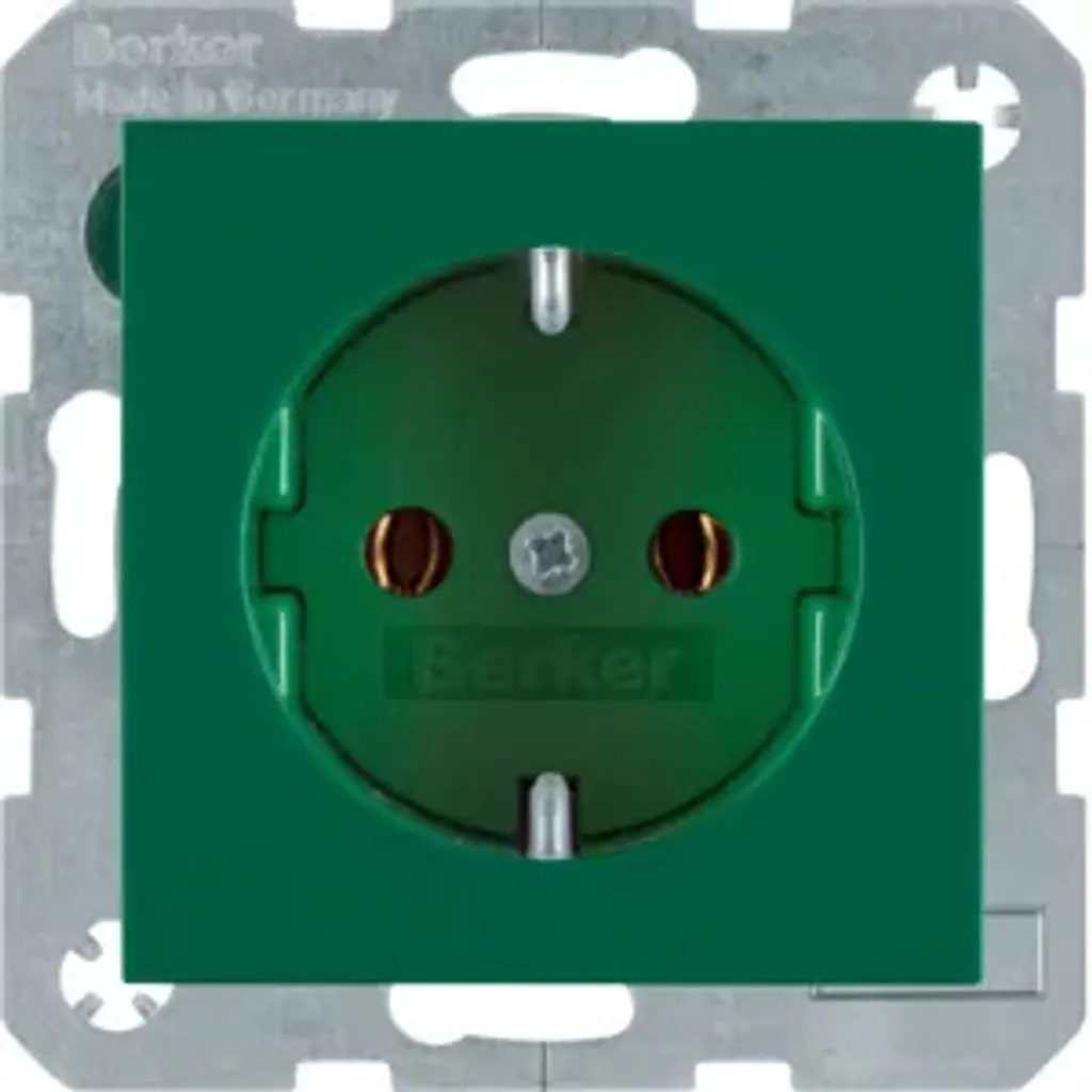 Prise SCHUKO verte 47438913 pour repérage réseau informatique