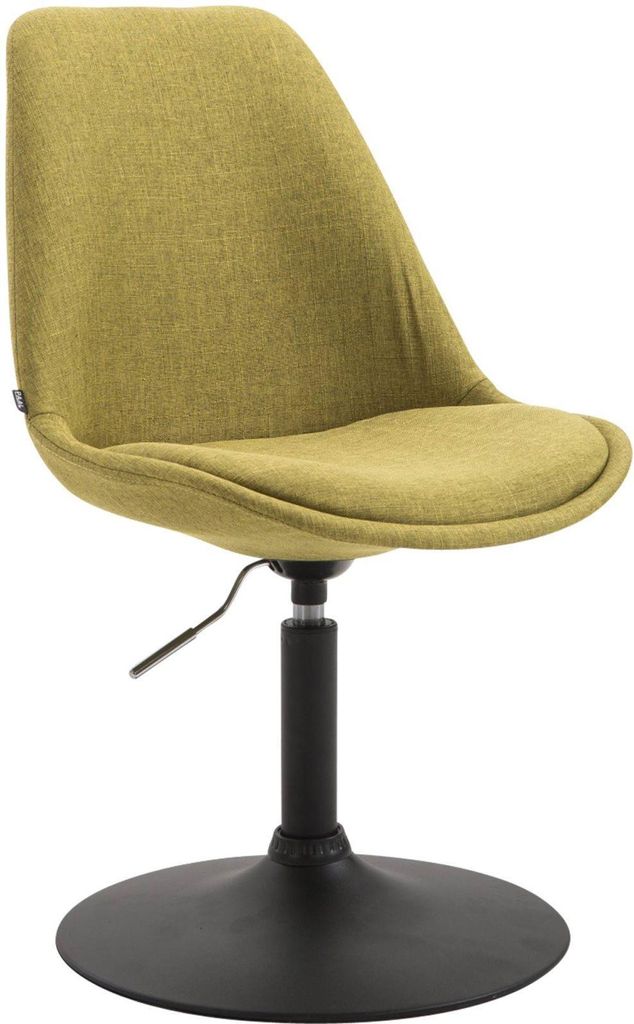 Esszimmerstuhl mit Stoffpolsterung – Loungesessel – 360 ° drehbar mit verstellbarer Sitzhöhe. Farbe: Grün | Grundfarbe: Schwarz