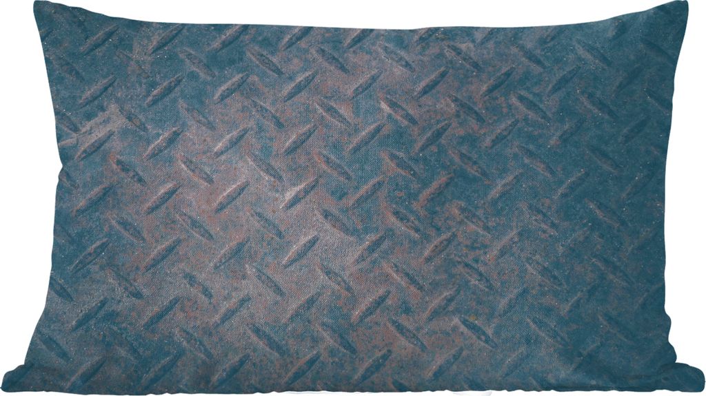 MuchoWow Zierkissen Sofakissen Wohnzimmer Dekokissen 50x30 cm Eisen - Diamantplatte - Rost - Wohnzimmerdekoration - Polster mit Photo
