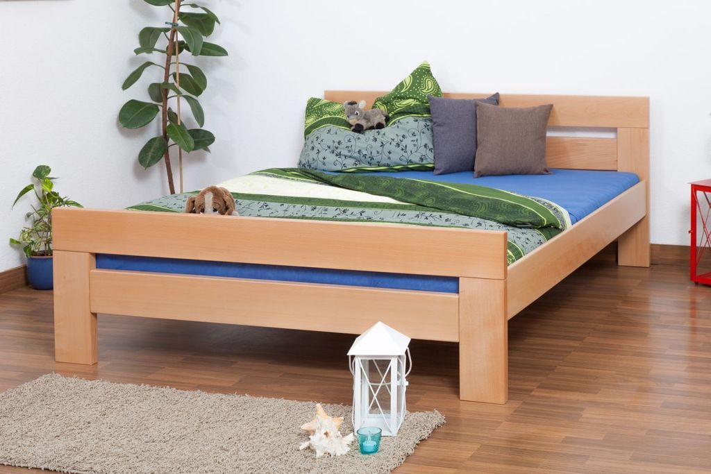 Buche Holzbett Bettgestell 160 x 200 cm Natur