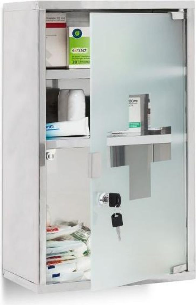 Medikamentenschrank EMERGENCY Edelstahl XL