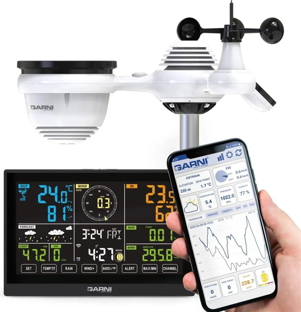 GARNI 980 Arcus station météo 7-en-1 avec écran LCD couleur et Wi-Fi