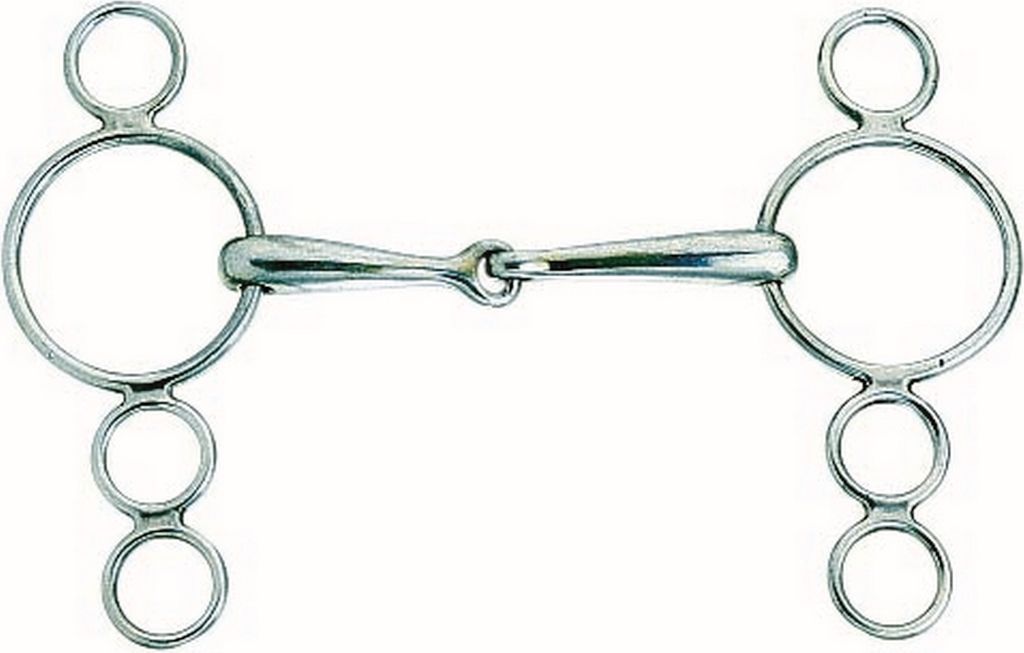 Korsteel Horses Edelstahl gebrochene 3 Ring Trense WB319 (125mm) (Silber)