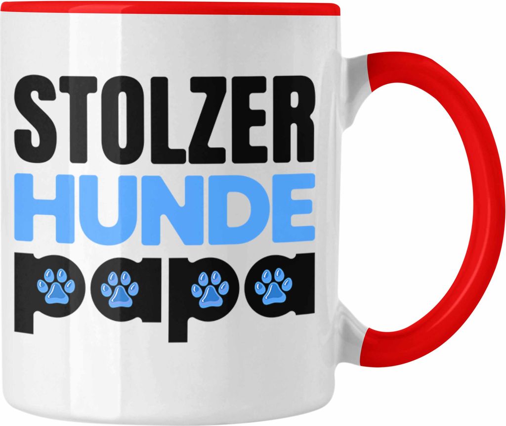Trendation - Stolzer Hunde Papa Tasse Geschenk Hundepapa Geschenkidee für Hunde-Papis Und Herrchen Becher (Rot)