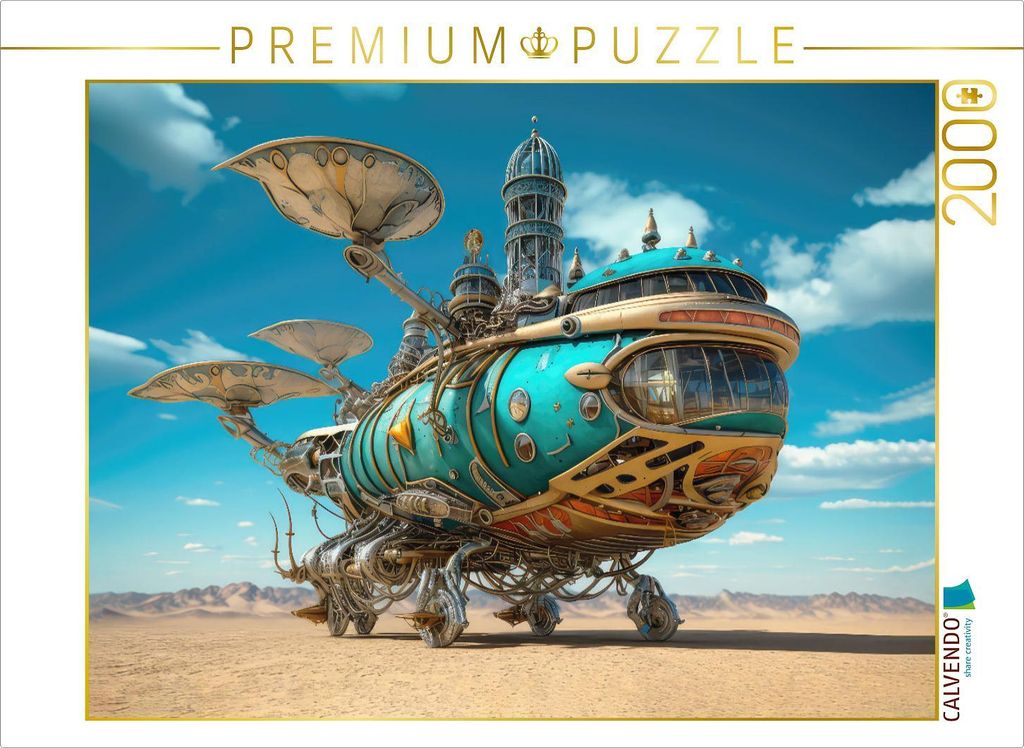CALVENDO Puzzle Luftschiff-Fantasie | 2000 Teile Lege-Größe 90x67cm Foto-Puzzle für glückliche Stunden