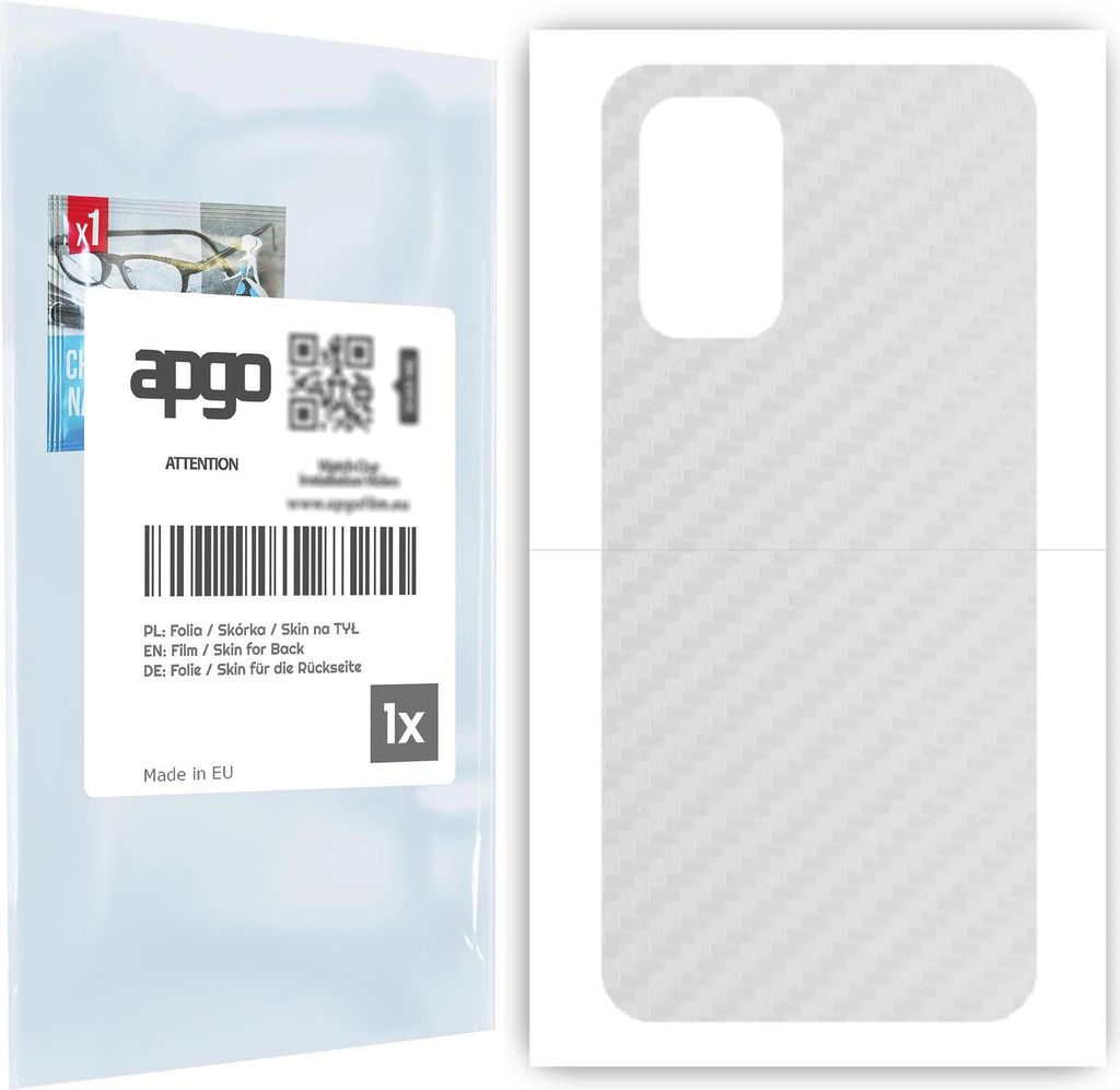 apgo Rückseite Schutzfolie für Oppo A74 5G CPH2263 - Hinten Schutzfolie Carbon Transparent (durchsichtig), Rückseite Folie schützt vor Kratzern...