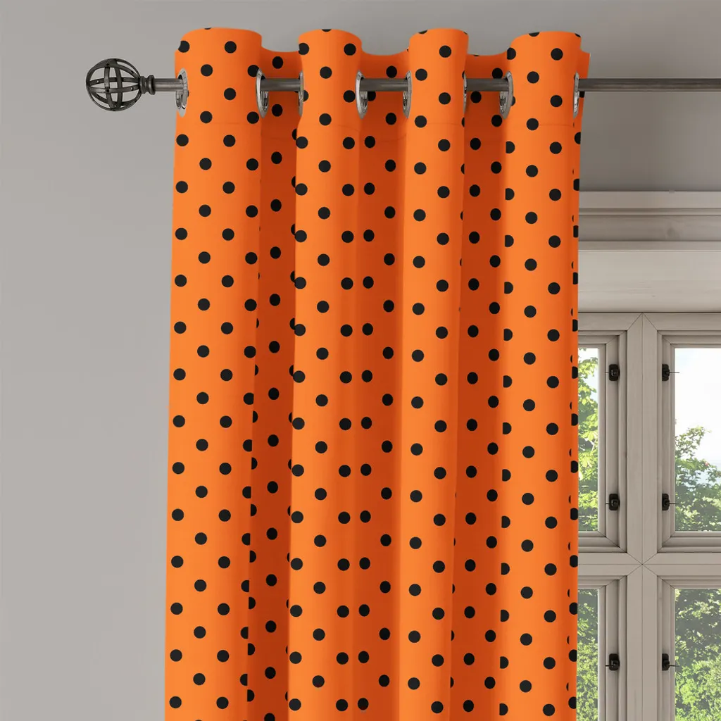 Rideau vintage orange pour décoration de salon rétro lot de 2 panneaux - 4