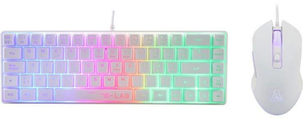 The G-Lab - Combo Hydrogen – Gaming-Tastatur, 60% kabelgebunden, RGB-Hintergrundbeleuchtung, azerty, kompaktes Format + Gaming-Maus RGB, 6 Tasten...