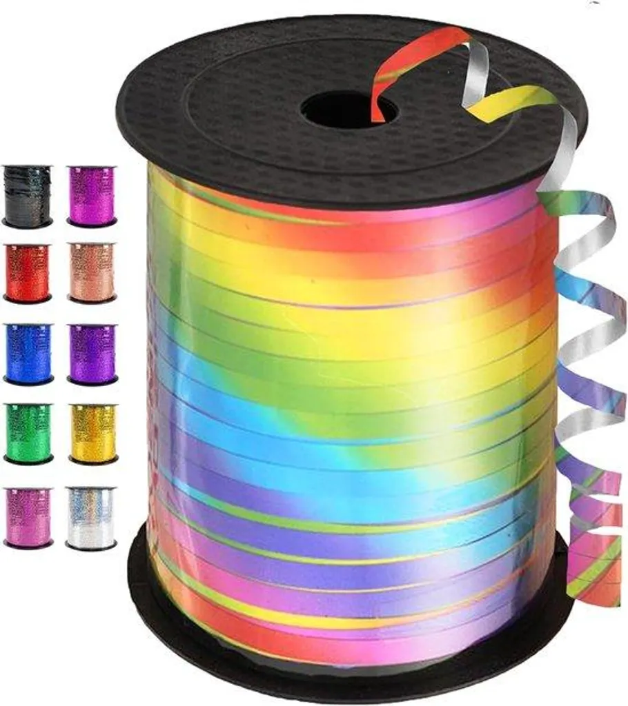 Ruban Cadeau Arc-en-Ciel Brillant de 450 Mètres pour Fêtes et Noël