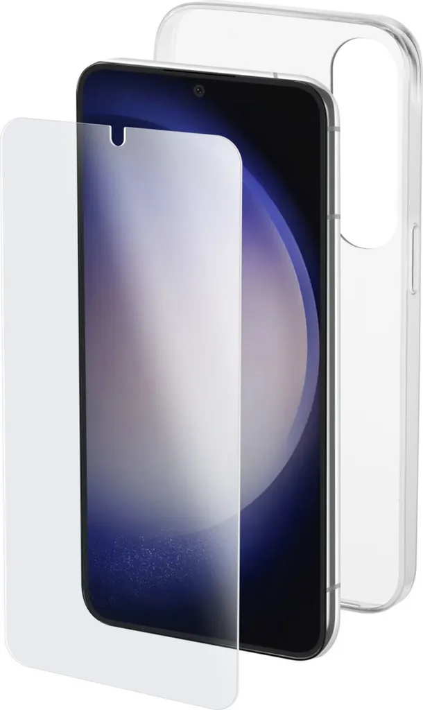 Cellularline Protection Kit: Cover in Gomma + Vetro per Smartphone