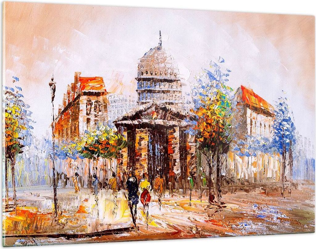 Bilder auf glas - Farbe Architektur Eiffle Turm - 120x80cm - Glasbilder - Wandbilder - Kunstdruck - zum Aufhängen bereit - Wanddekoration aus Glas...