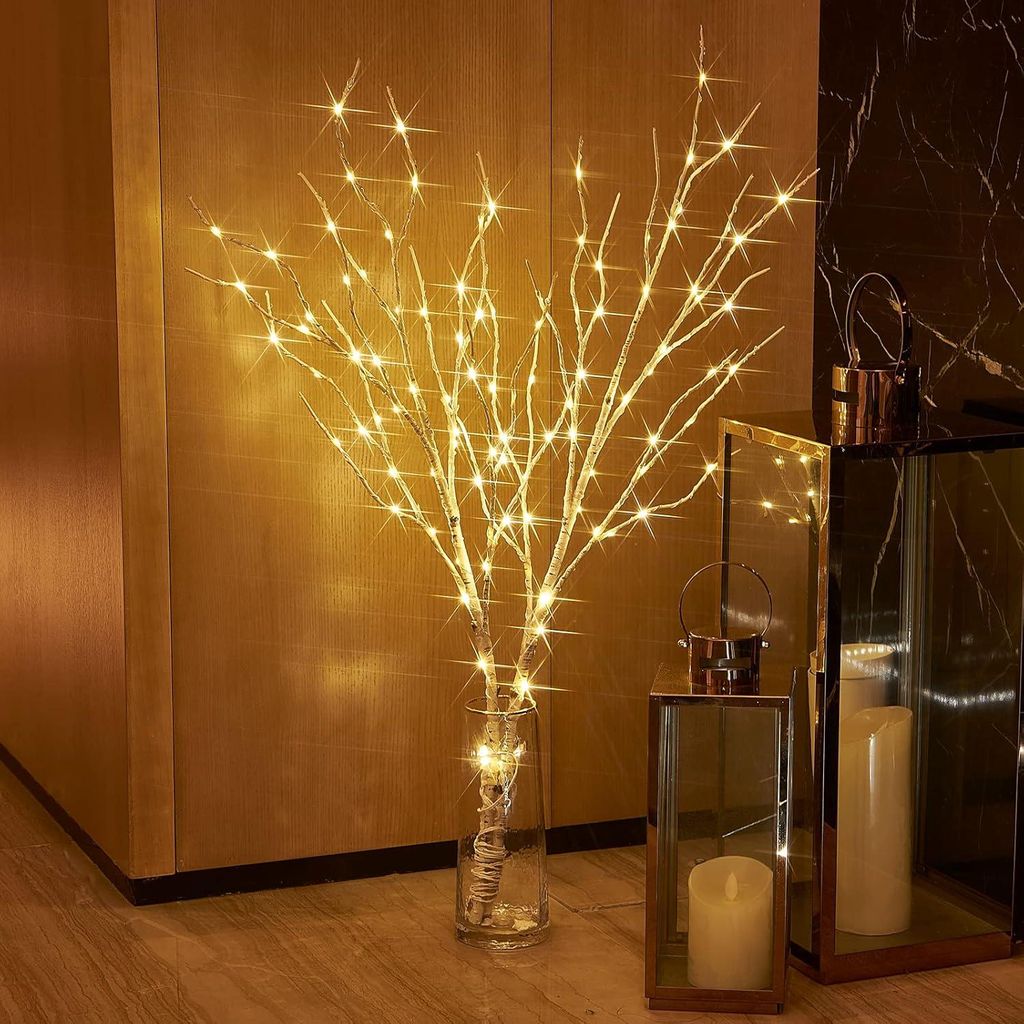 2er Set 100 LEDs Lichterbaum Zweigelichter Warmweiß Zweige Produktbild 