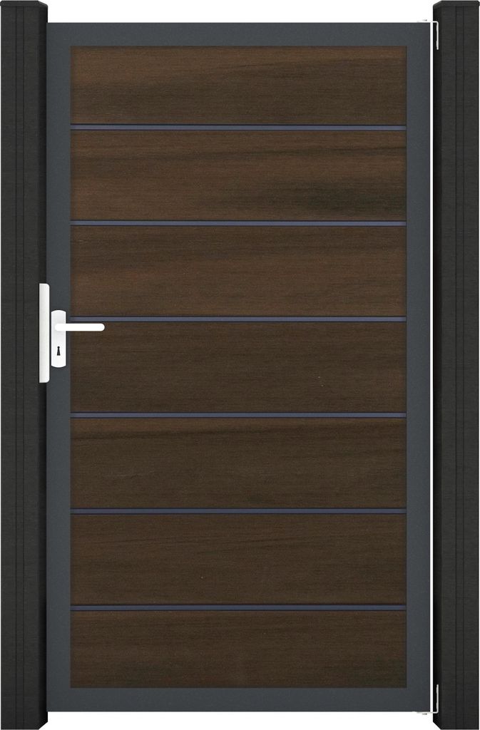 GroJa Solid Grande Premium Tor Sondermaß max. 150x180cm Anthrazitrahmen Walnuss co-extrudiert
