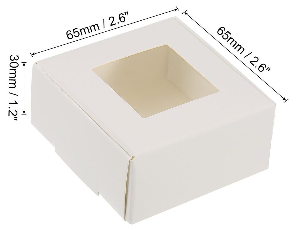 2.5"x2.5"x1" 30Stk Papier Seifenkiste mit Fenster Selbstgemachte Seifenschachteln Quadratische Geschenke Verpackungsschachteln fš¹r Geburtstag We...