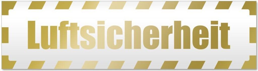 Kiwistar Luftsicherheit gestreift Magnetschild Schild magnetisch - 45cm Gold - Magnetfolie für Auto PKW Kfz