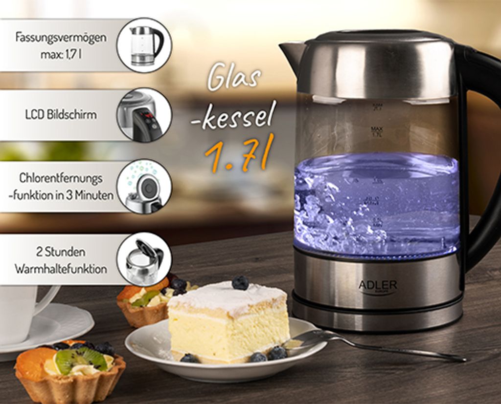 Czajnik szklany 1,7 L z regulacją temp. Zdjęcie produktu 18
