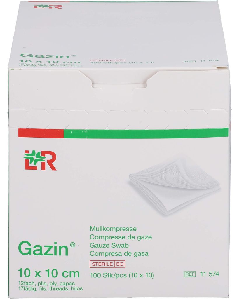 Compresse de gaze Gazin 10x10cm 12x stérile, 10X10 pcs COM Image du produit 