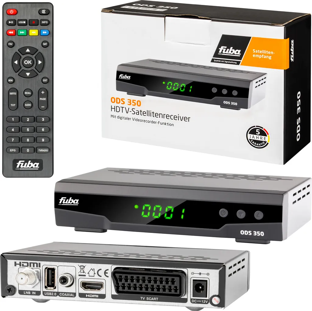 Décodeur Satellite HD FUBA ODS 350 pour une Réception TV Haute Définition