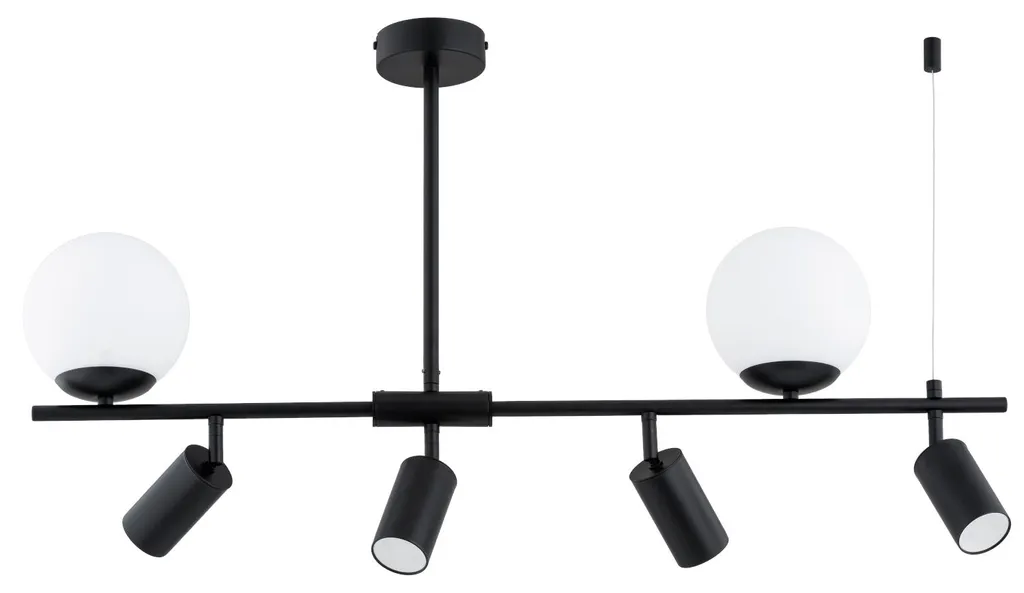 Suspension de Table à Manger NESKA 88cm Noir et Blanc 6 Bras en Métal