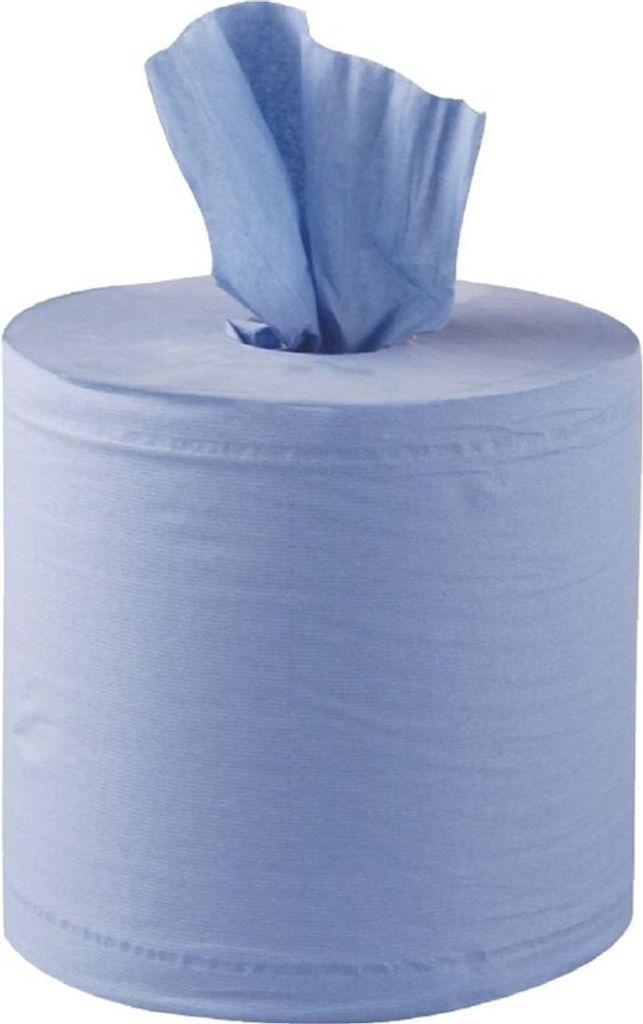 Jantex Handtuchrollen für Innenabrollung | blau | 1-lagig | 6 Rollen