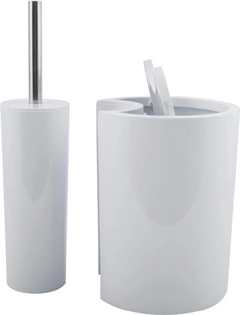 Combiné valet de WC avec poubelle intégrée 6L blanc pur pour salle d'eau