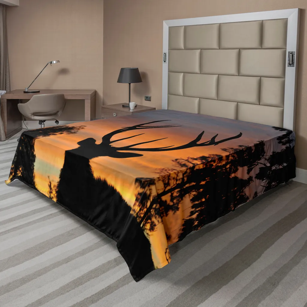 ABAKUHAUS Drap Plat Cerf Noir Nouvelle-Zélande 266x260cm Marron
