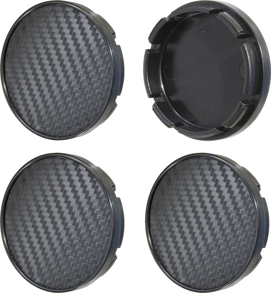 Satz mit 4 Radkappen in Carbon-Optik, 55 mm