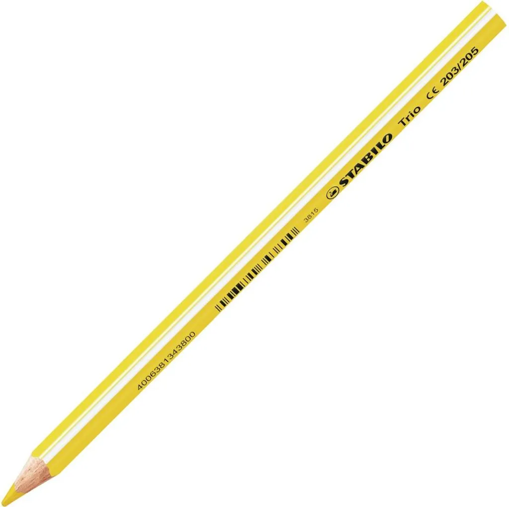 Crayon triangulaire jaune STABILO Trio épais mine large incassable