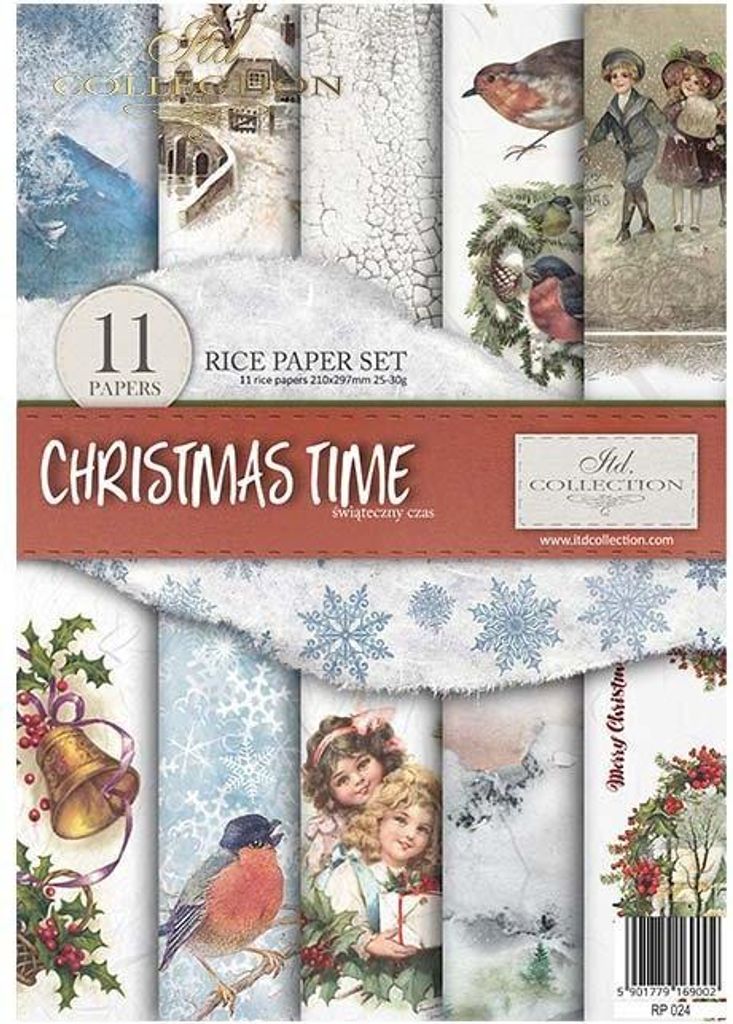 Reispapier-Set A4 – RP024 Christmas Time – ITD Collection