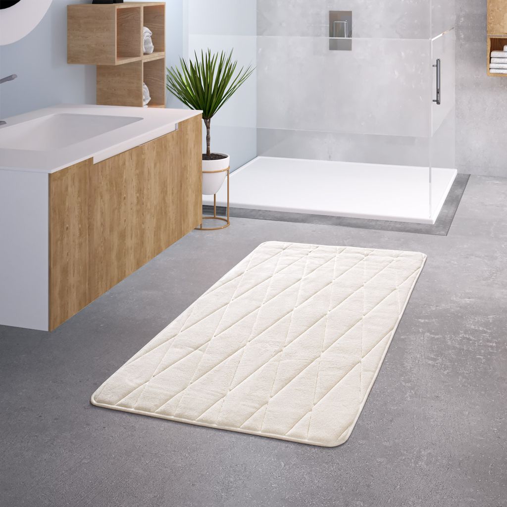 TT Home Badezimmer Badematte Duschmatte Rutschfest Waschbar Memory Schaum Stein Muster Größe 60x100 cm