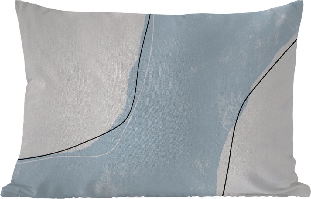 MuchoWow Outdoor Kissen - Blau - Minimalismus - Abstrakt - 60x40 cm - Wetterfest - Lounge Kissen - Zierkissen - Kissen für Innenräume