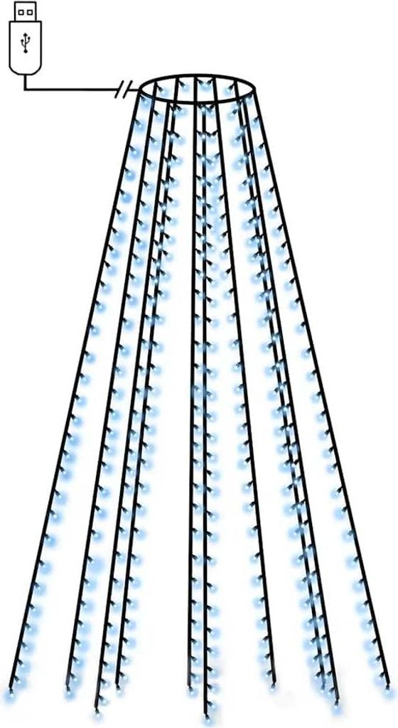vidaXL Weihnachtsbaum-Lichternetz mit 250 LEDs Blau 250 cm