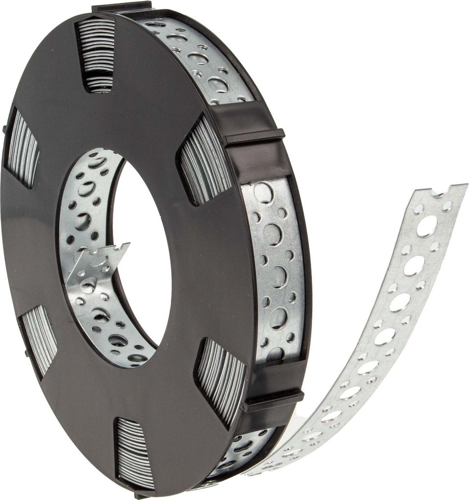 tecuro Lochband Montageband 17 mm x 10 m Rolle - Stahl verzinkt