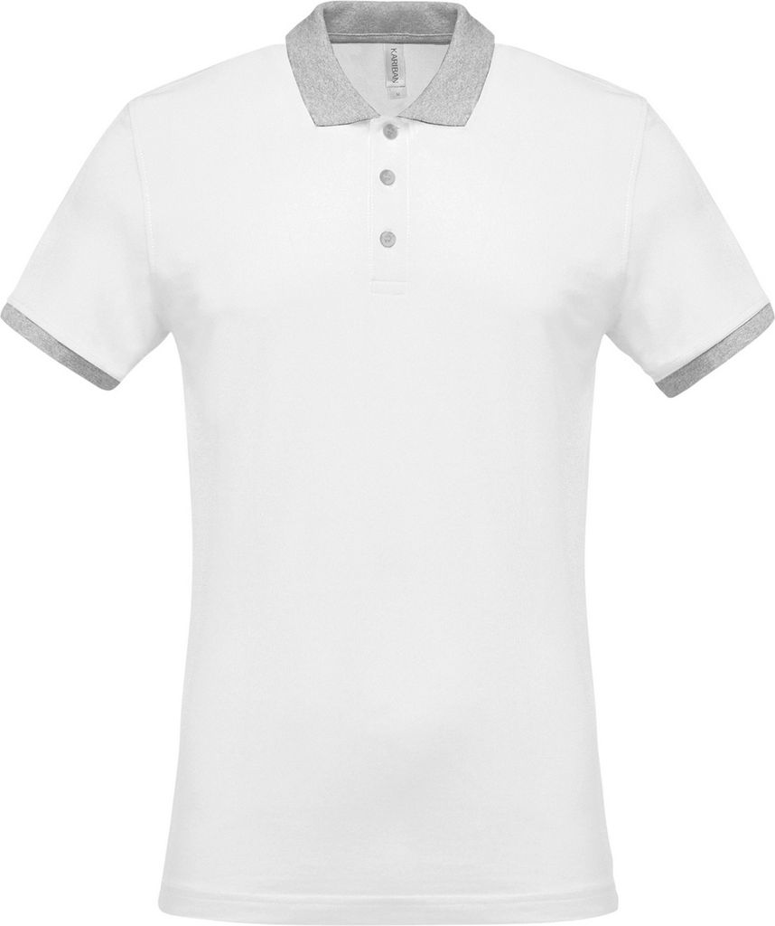 Kariban - "Pique" Poloshirt für Herren RW7107 (L) (Weiß/Hellgrau)