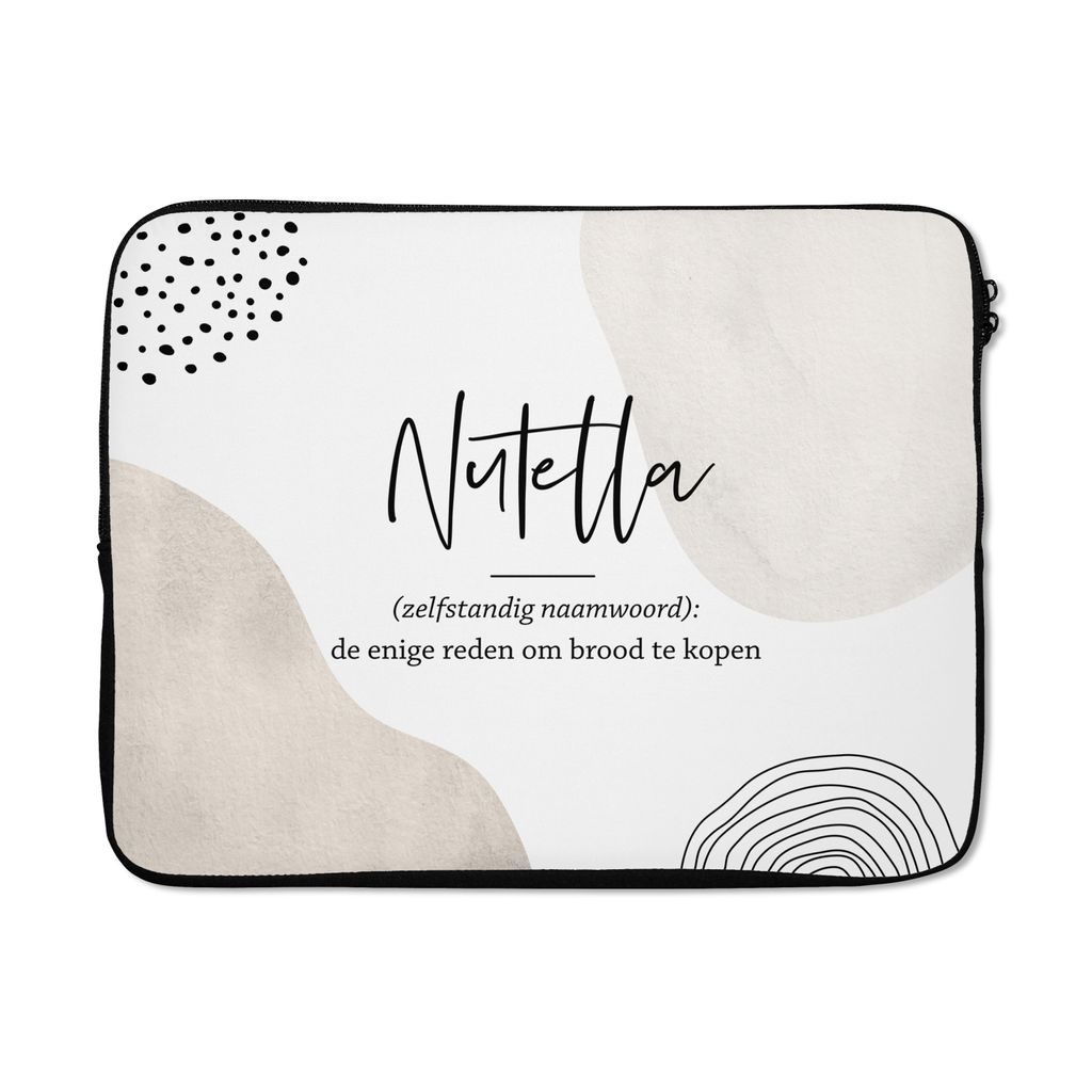 MuchoWow Laptop Hülle 17 Zoll Laptoptasche Nutella - Sprichwörter - Zitate - Nutella Definition - Wörterbuch - Zipper - Schutzabdeckung