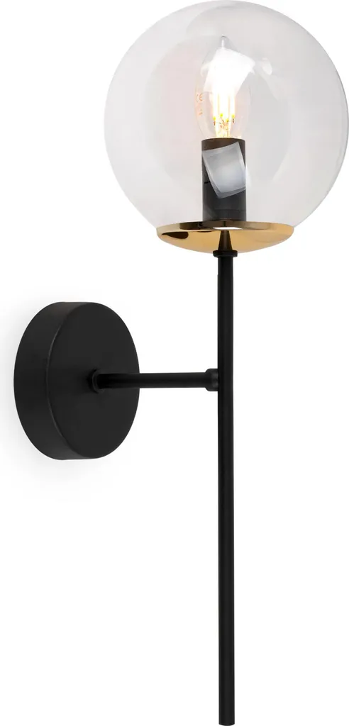 Applique murale Siena noir-or 1 flamme verre E14 design chic