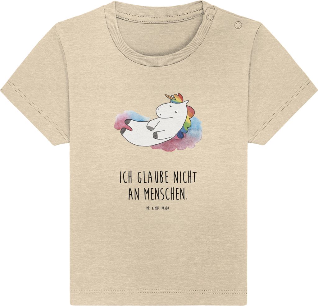 Mr. & Mrs. Panda Babyshirt Einhorn Wolke 7 24. - 36. Monat - Natural Raw - Geschenk, Unicorn, Baby T-Shirt, Kinder, , Menschen, Witzig, Top, Einhö...