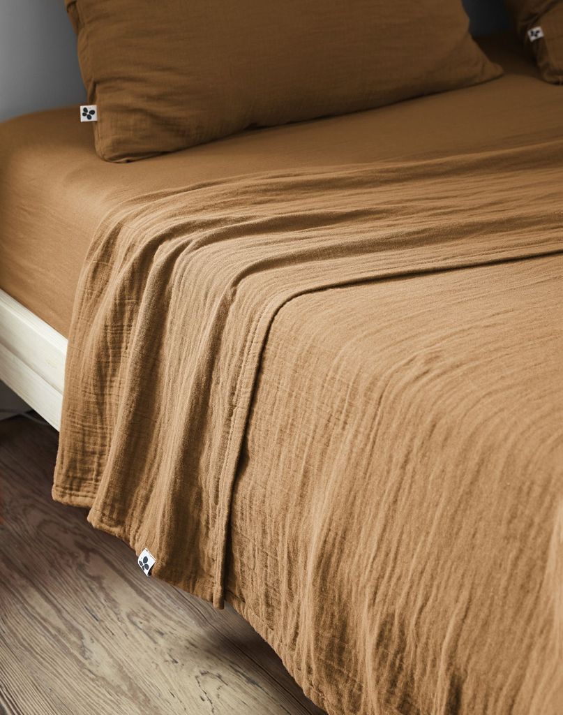Bettlaken 240 x 300 cm GAÏA Camel Produktbild 
