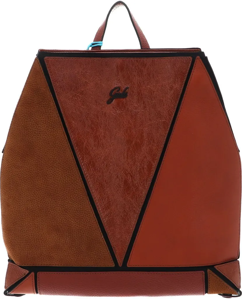 Sac à dos de loisirs Naoko Momu en cuir véritable noir et marron