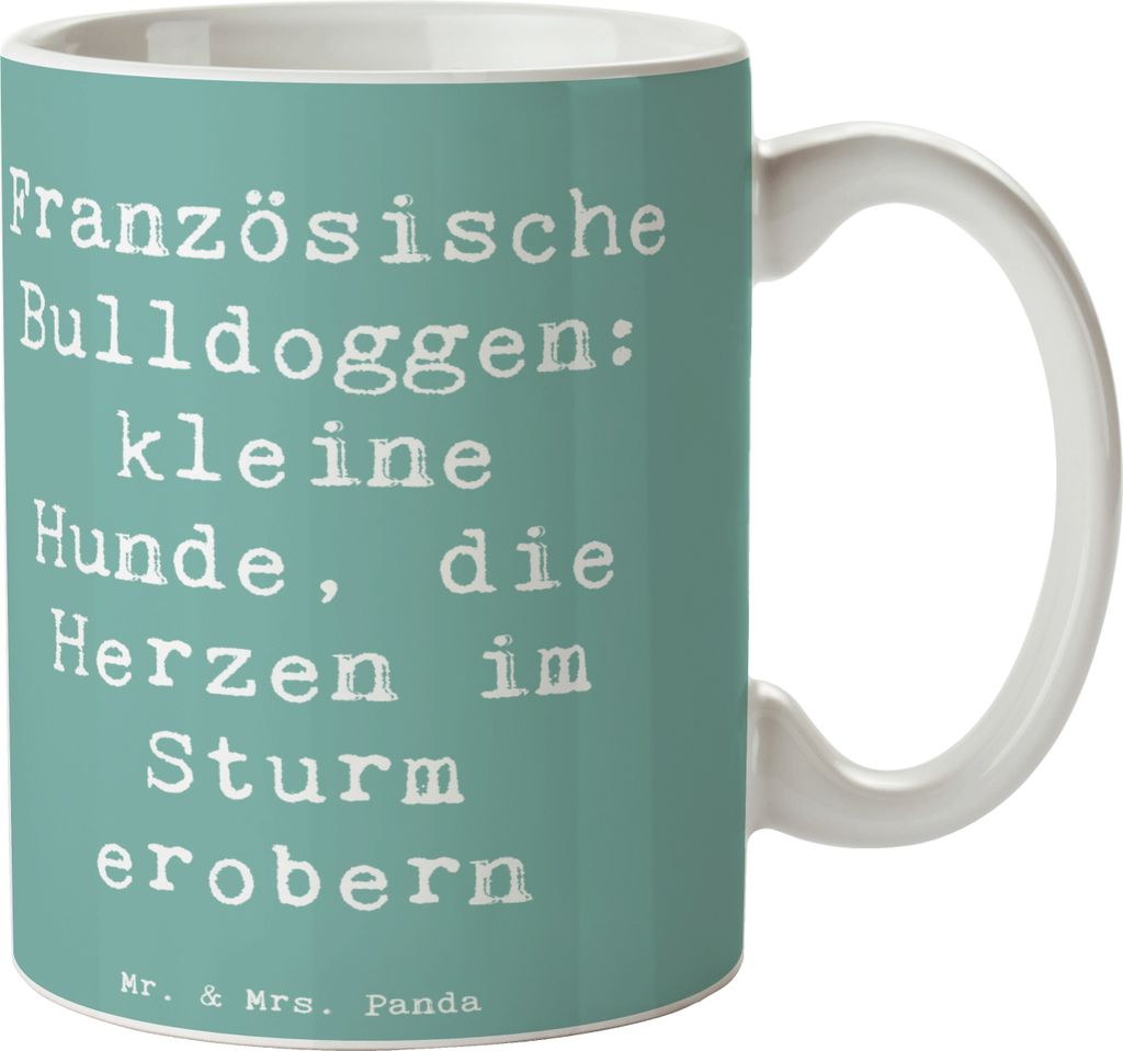 Mr. & Mrs. Panda Becher Spruch Französische Bulldogge - Meeresbrise - Geschenk, Kaffeepott, Anpassungsfähigkeit, Herz, Kaffeebecher, Kaffeetasse,...